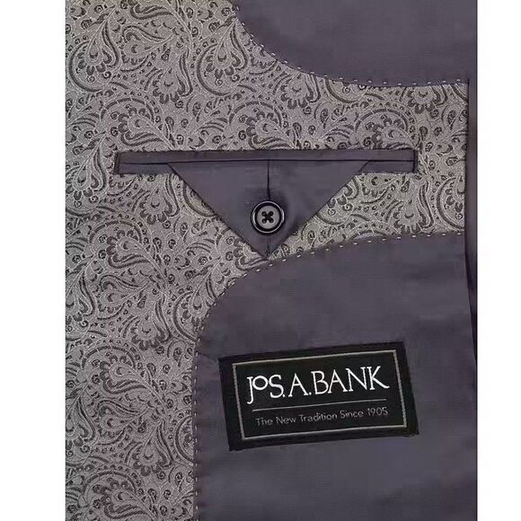 46R JOS A BANK Tailored Fit Satin Edged Lapel Paisley Dinner Jacket C080675 - Picture 4 of 6